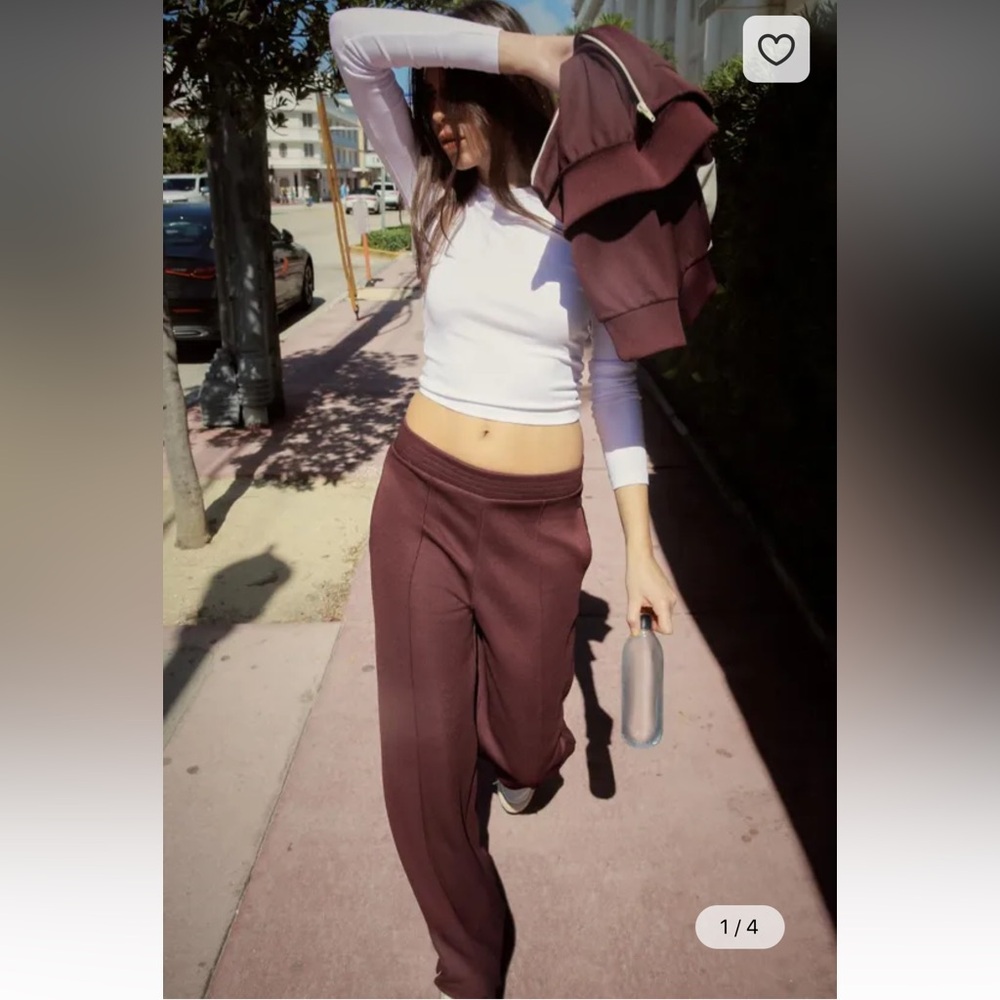 Zara Burgundy Women's Track Pants- S